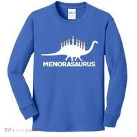 Hanukkah Menorah Dinosaur Kids Long Sleeve Shirt thumb 0