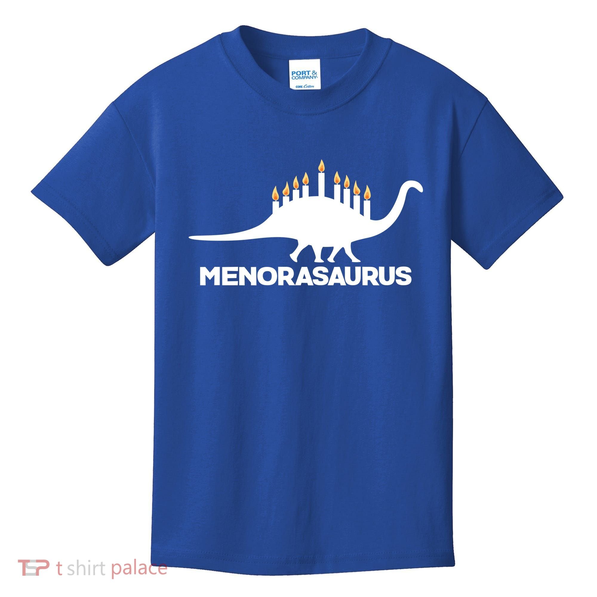 Hanukkah Menorah Dinosaur Kids T-Shirt