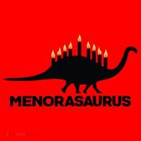 Hanukkah Menorah Dinosaur Santa Hat thumb 1