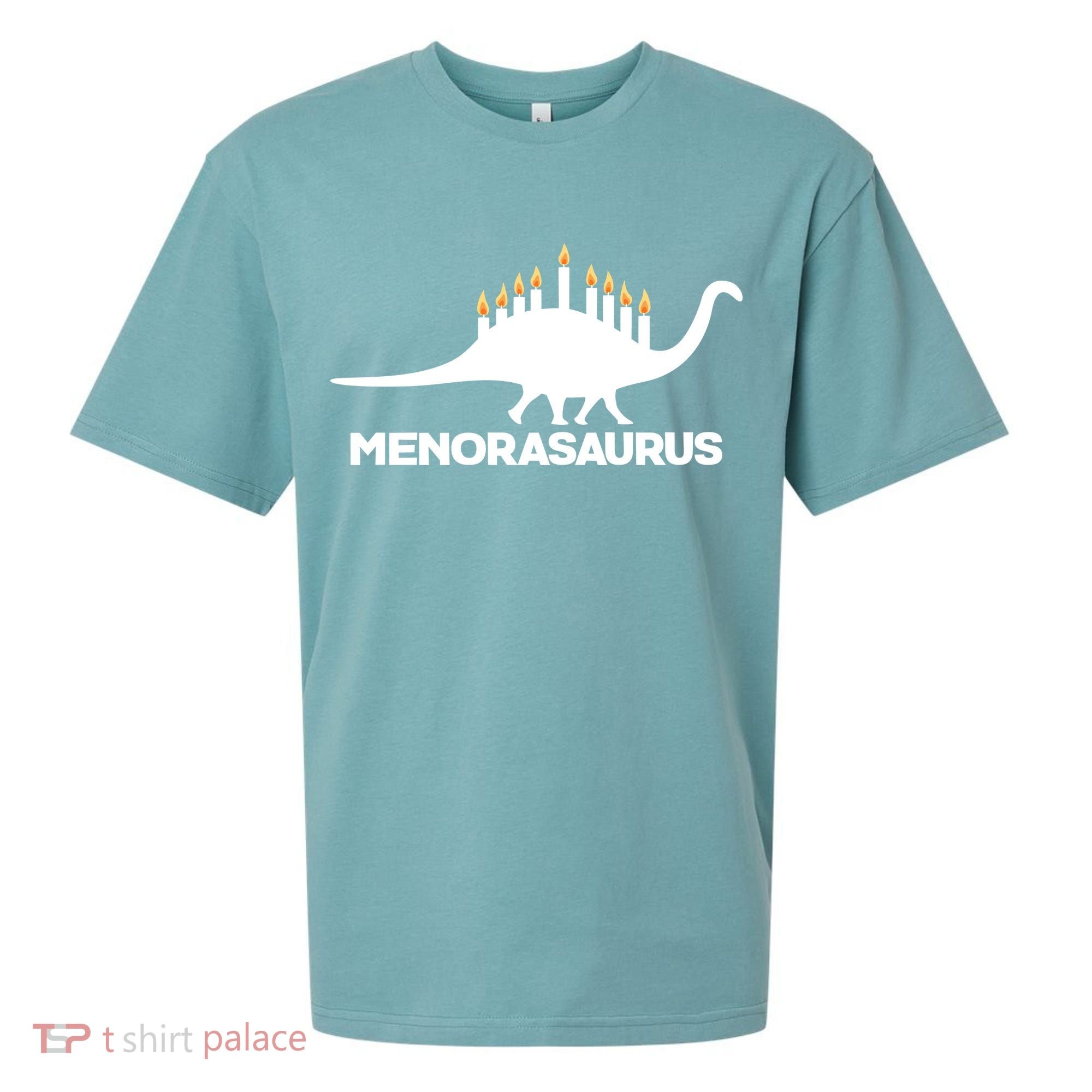 Hanukkah Menorah Dinosaur Sueded Cloud Jersey T-Shirt