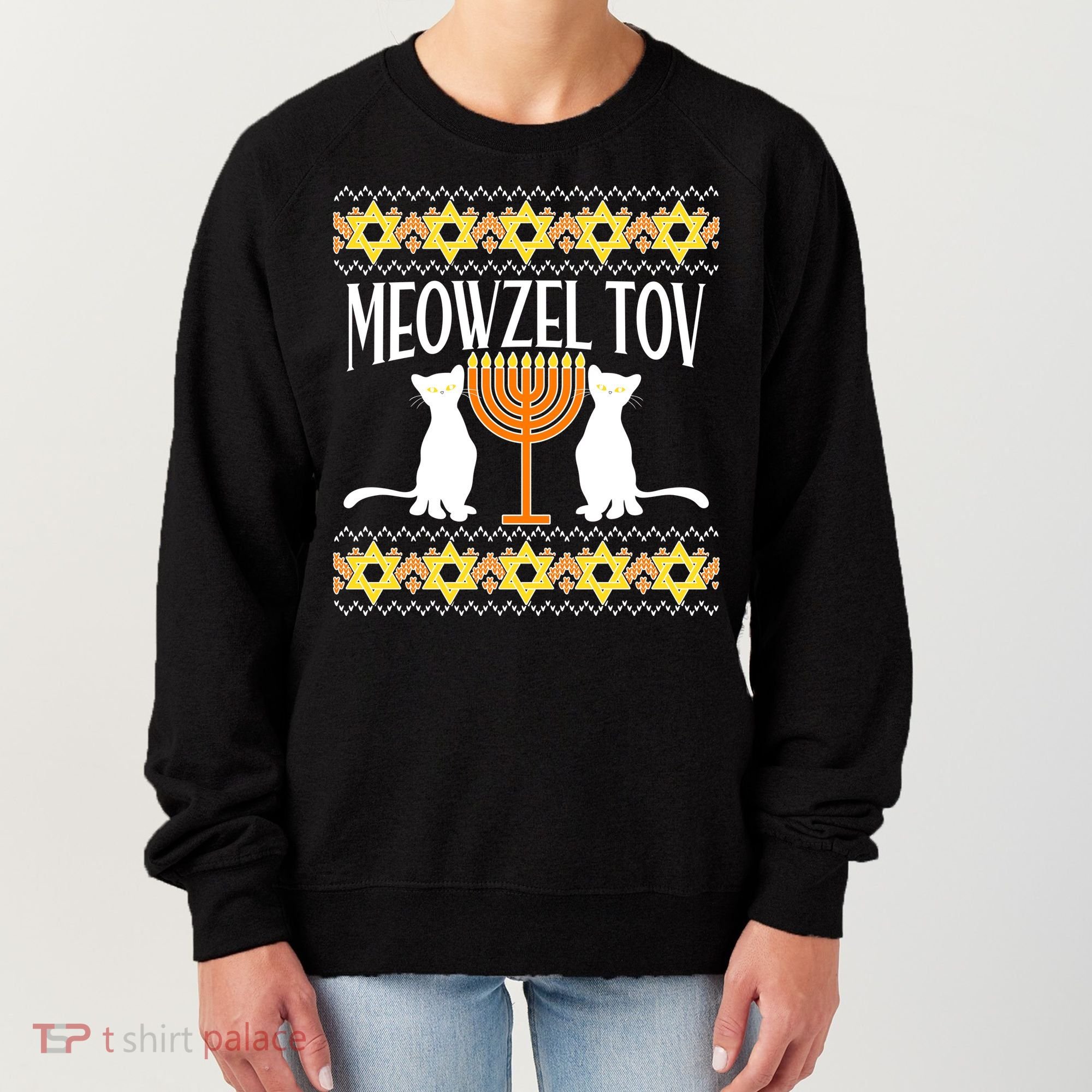 Hanukkah Meowzel Tov Ugly Sweater Women's Sweatshirt