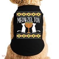 Hanukkah Meowzel Tov Ugly Sweater Doggie Tank thumb 0