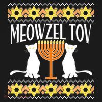Hanukkah Meowzel Tov Ugly Sweater USA-Made Doggie Bandana thumb 2