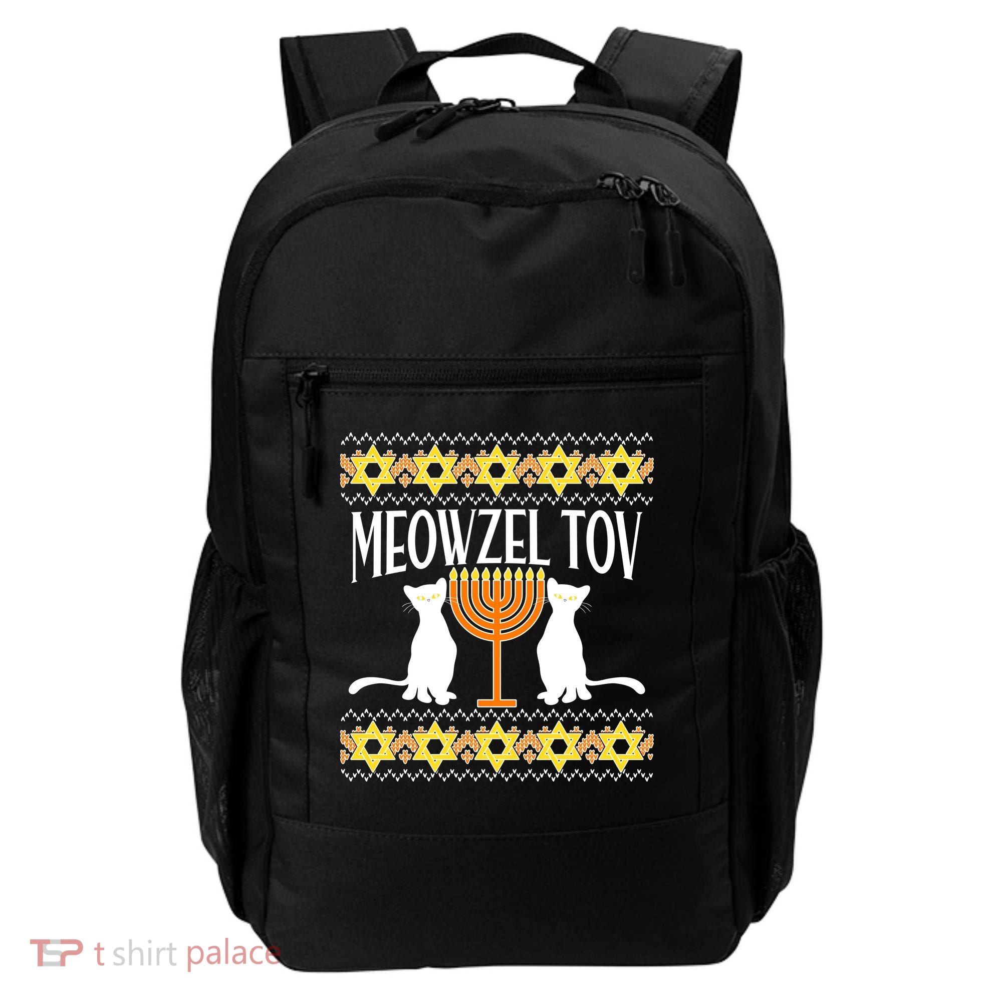 Hanukkah Meowzel Tov Ugly Sweater Backpack