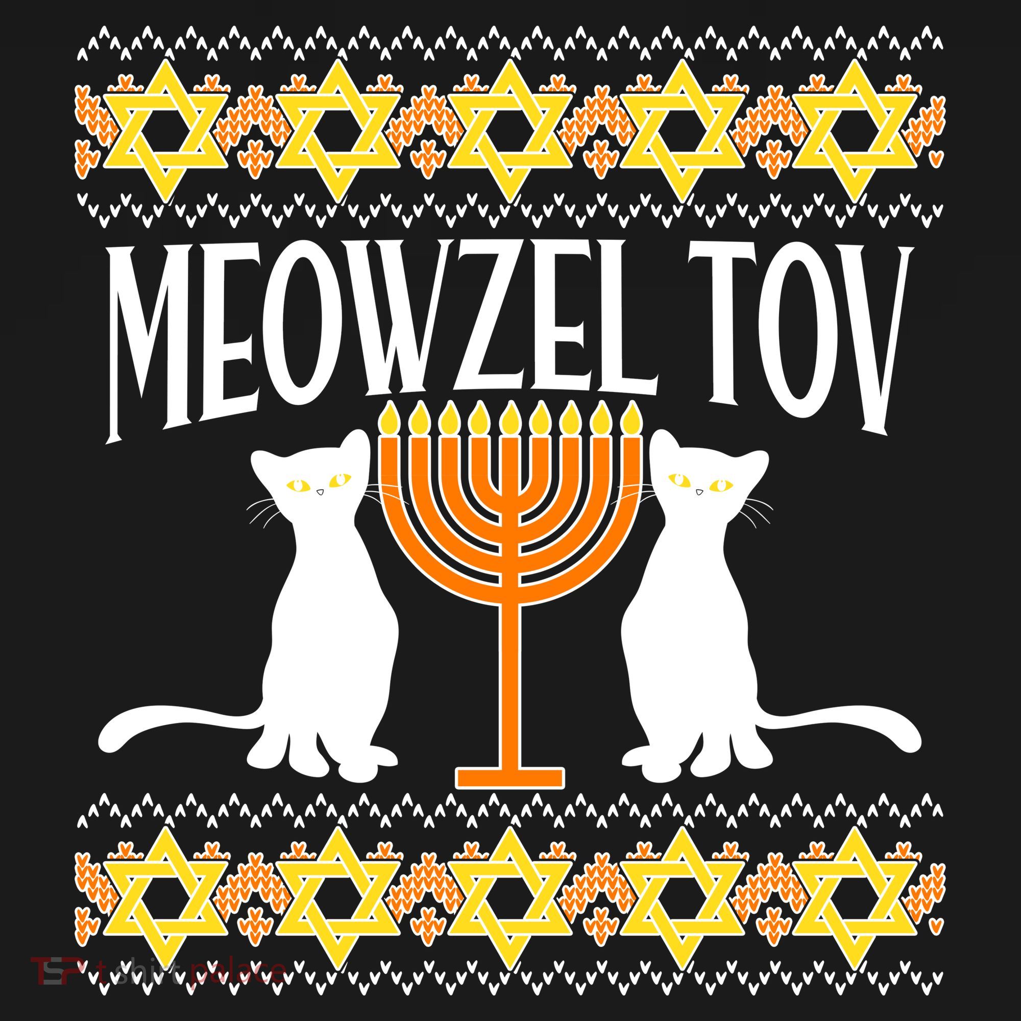 Hanukkah Meowzel Tov Ugly Sweater Backpack