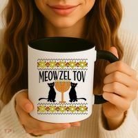 Hanukkah Meowzel Tov Ugly Sweater Coffee Mug thumb 3