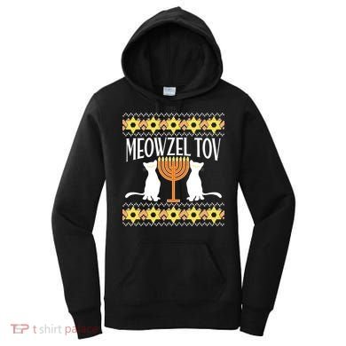Hanukkah Meowzel Tov Ugly Sweater Women's Hoodie