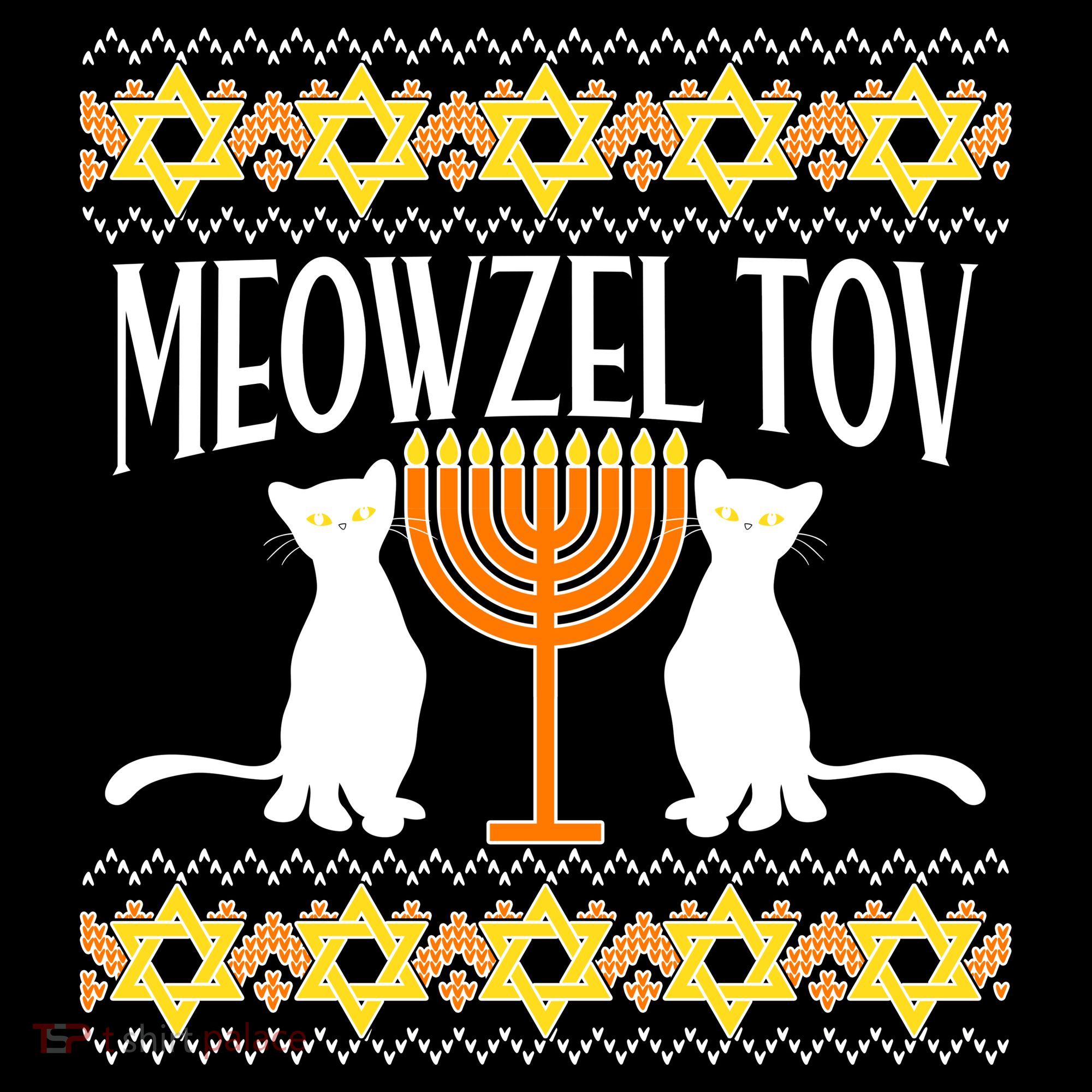 Hanukkah Meowzel Tov Ugly Sweater Women's Hoodie