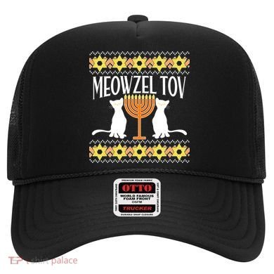 Hanukkah Meowzel Tov Ugly Sweater Hat