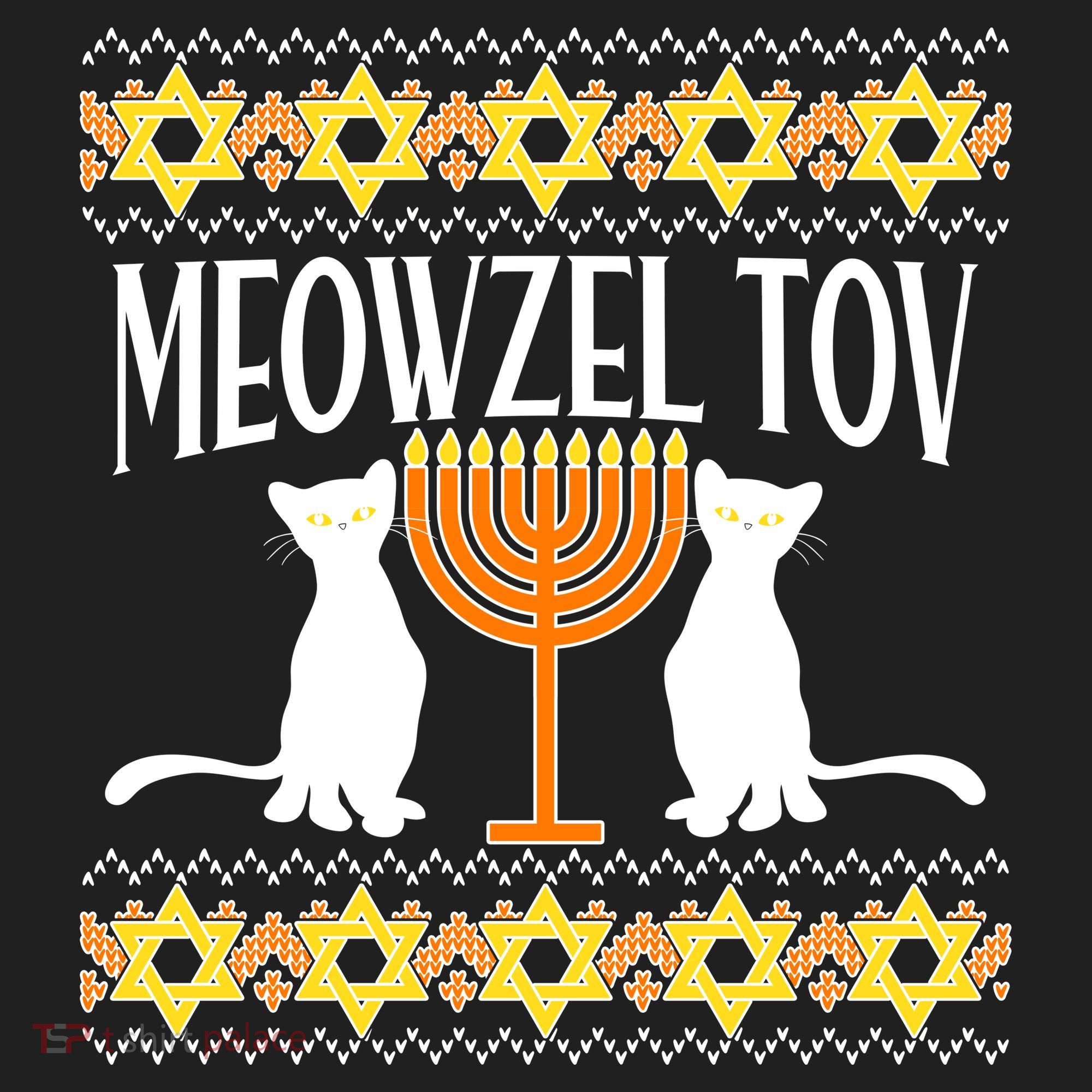 Hanukkah Meowzel Tov Ugly Sweater Hat