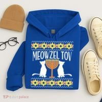 Hanukkah Meowzel Tov Ugly Sweater Hoodie thumb 4