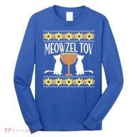 Hanukkah Meowzel Tov Ugly Sweater Long Sleeve Shirt thumb 0