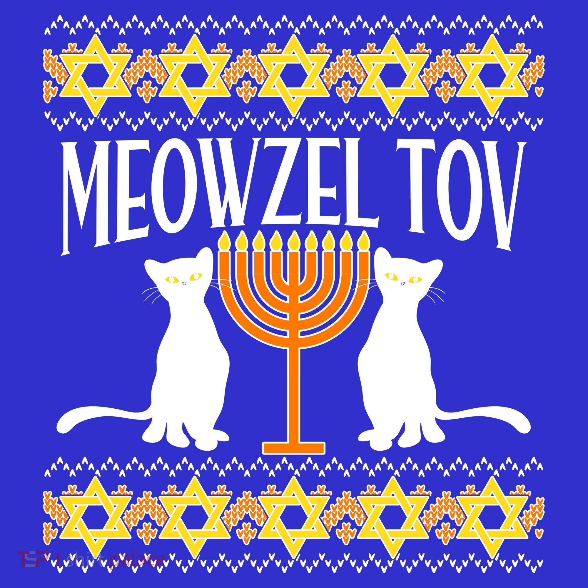 Hanukkah Meowzel Tov Ugly Sweater Long Sleeve Shirt