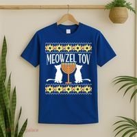 Hanukkah Meowzel Tov Ugly Sweater T-Shirt thumb 2