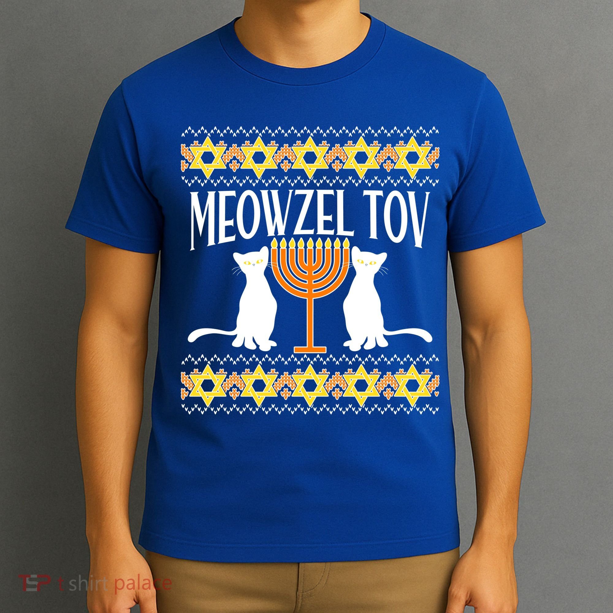 Hanukkah Meowzel Tov Ugly Sweater T-Shirt