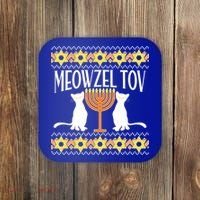 Hanukkah Meowzel Tov Ugly Sweater Coaster thumb 0