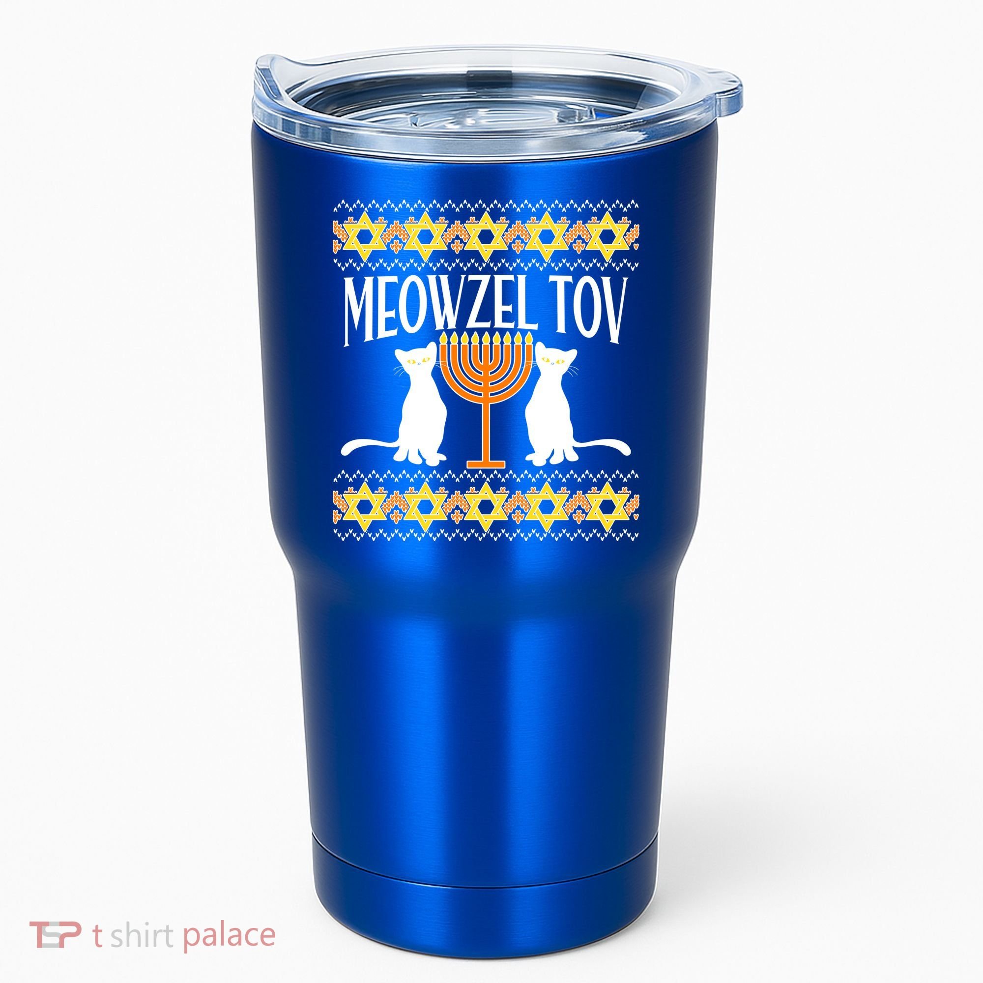 Hanukkah Meowzel Tov Ugly Sweater Tumbler