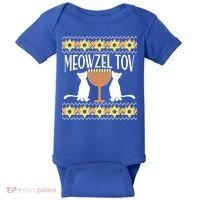 Hanukkah Meowzel Tov Ugly Sweater Baby Bodysuit thumb 0