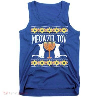 Hanukkah Meowzel Tov Ugly Sweater Tank Top