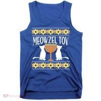 Hanukkah Meowzel Tov Ugly Sweater Tank Top thumb 0