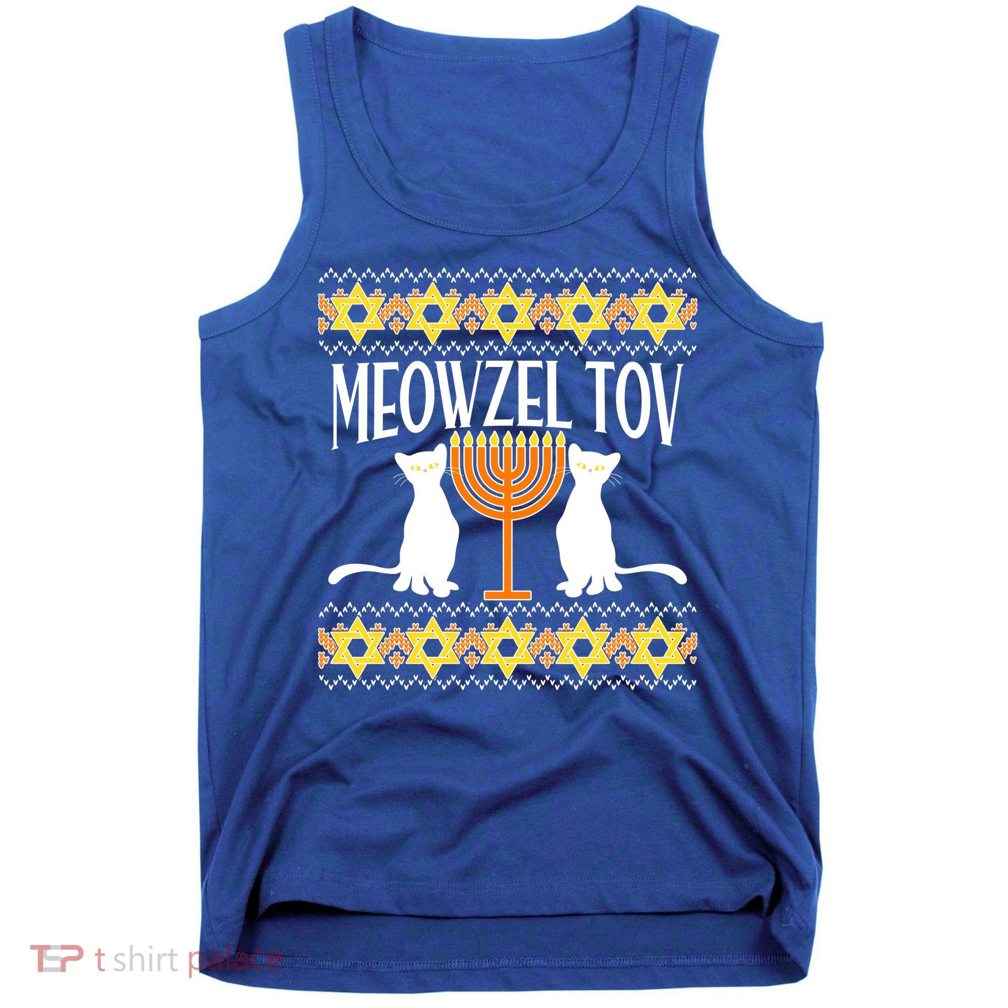Hanukkah Meowzel Tov Ugly Sweater Tank Top