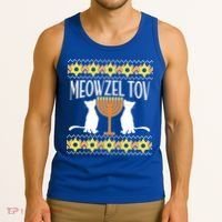 Hanukkah Meowzel Tov Ugly Sweater Tank Top thumb 3