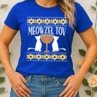 Hanukkah Meowzel Tov Ugly Sweater Women's T-Shirt thumb 2