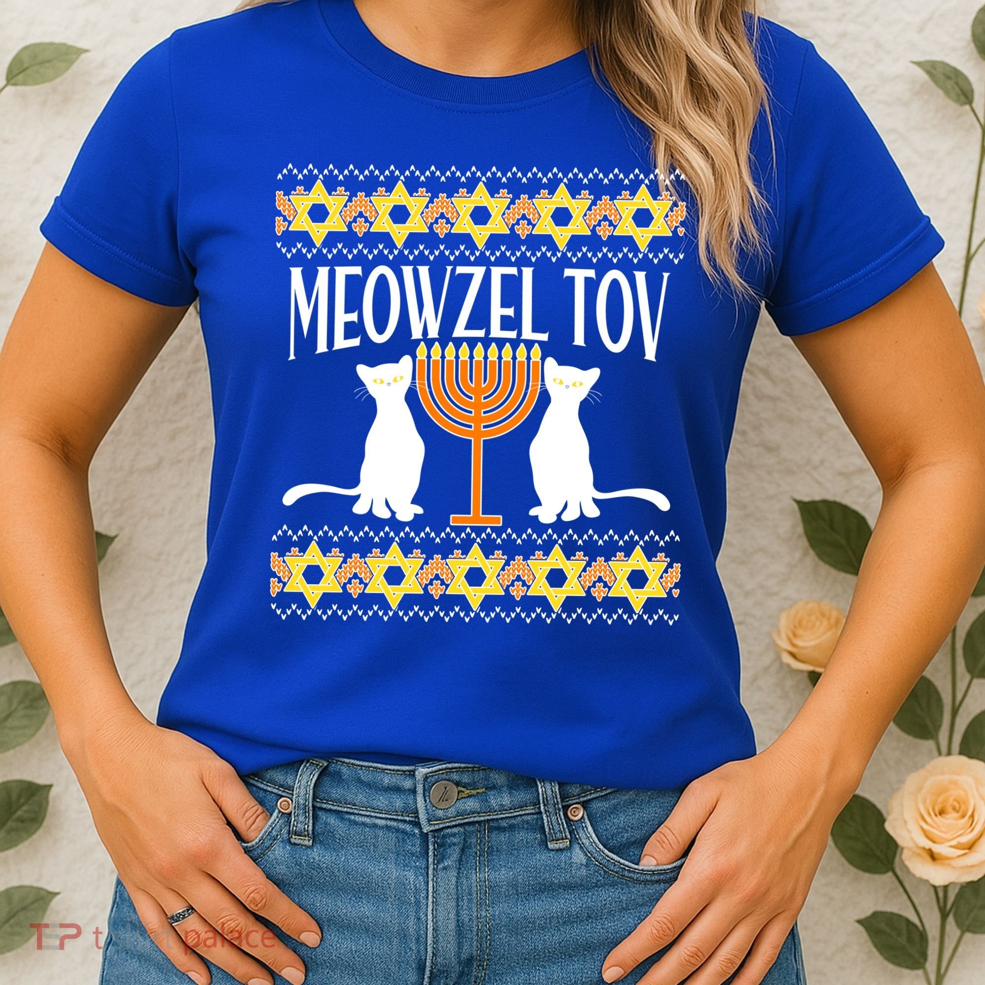 Hanukkah Meowzel Tov Ugly Sweater Women's T-Shirt