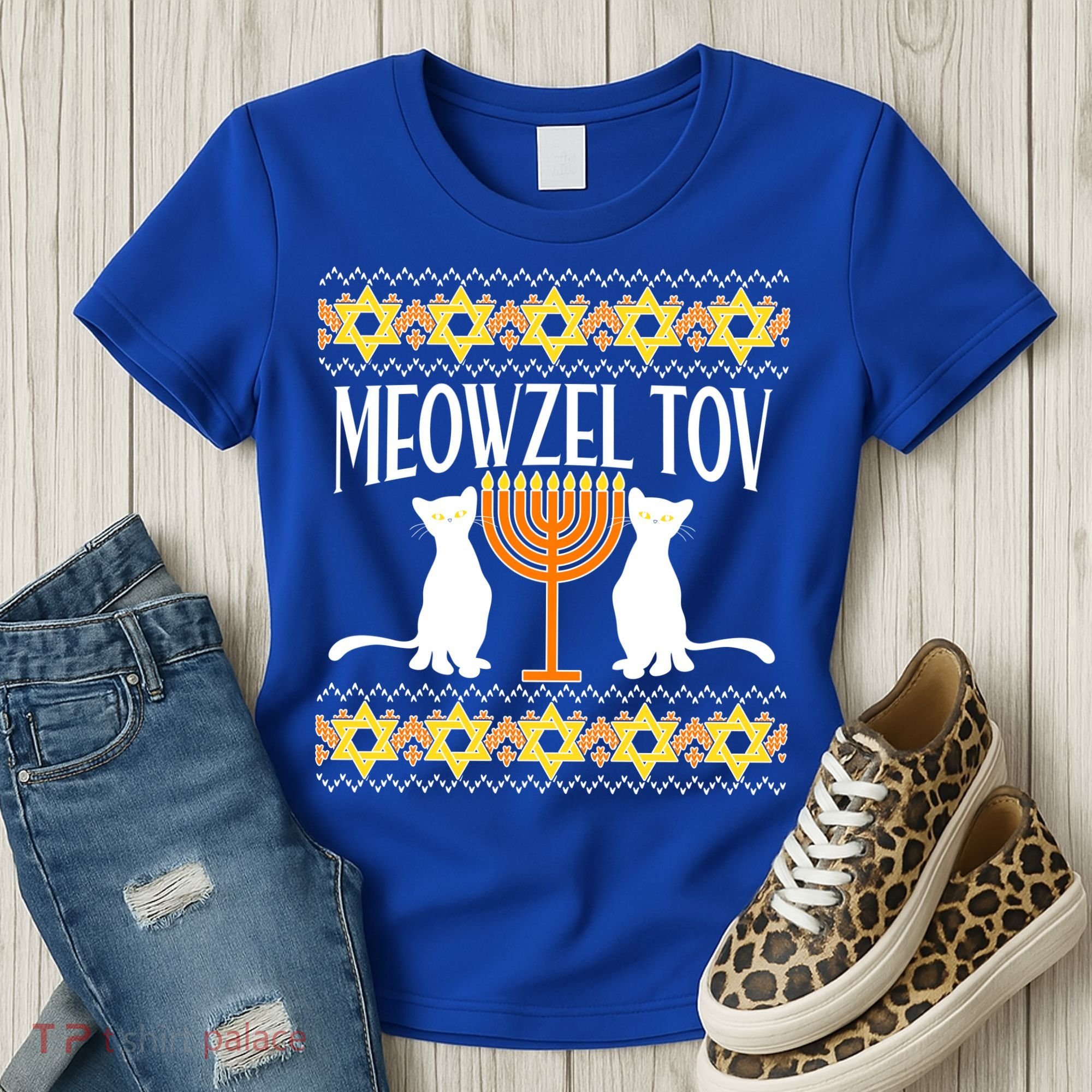 Hanukkah Meowzel Tov Ugly Sweater Women's T-Shirt