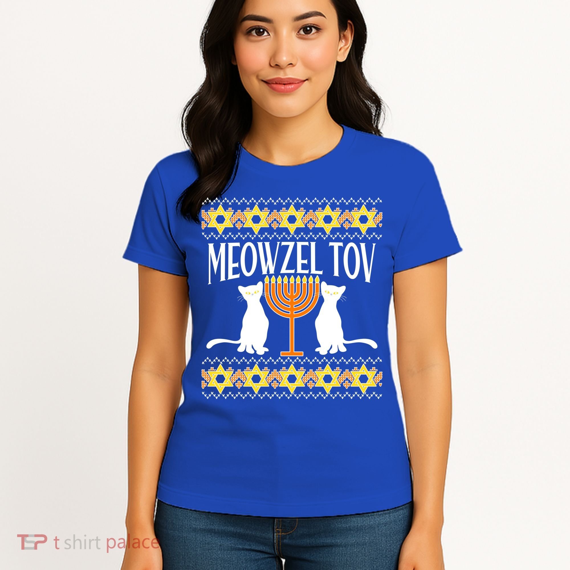 Hanukkah Meowzel Tov Ugly Sweater Women's T-Shirt