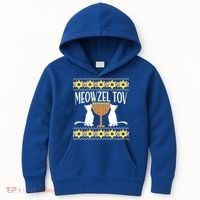 Hanukkah Meowzel Tov Ugly Sweater Kids Hoodie thumb 0