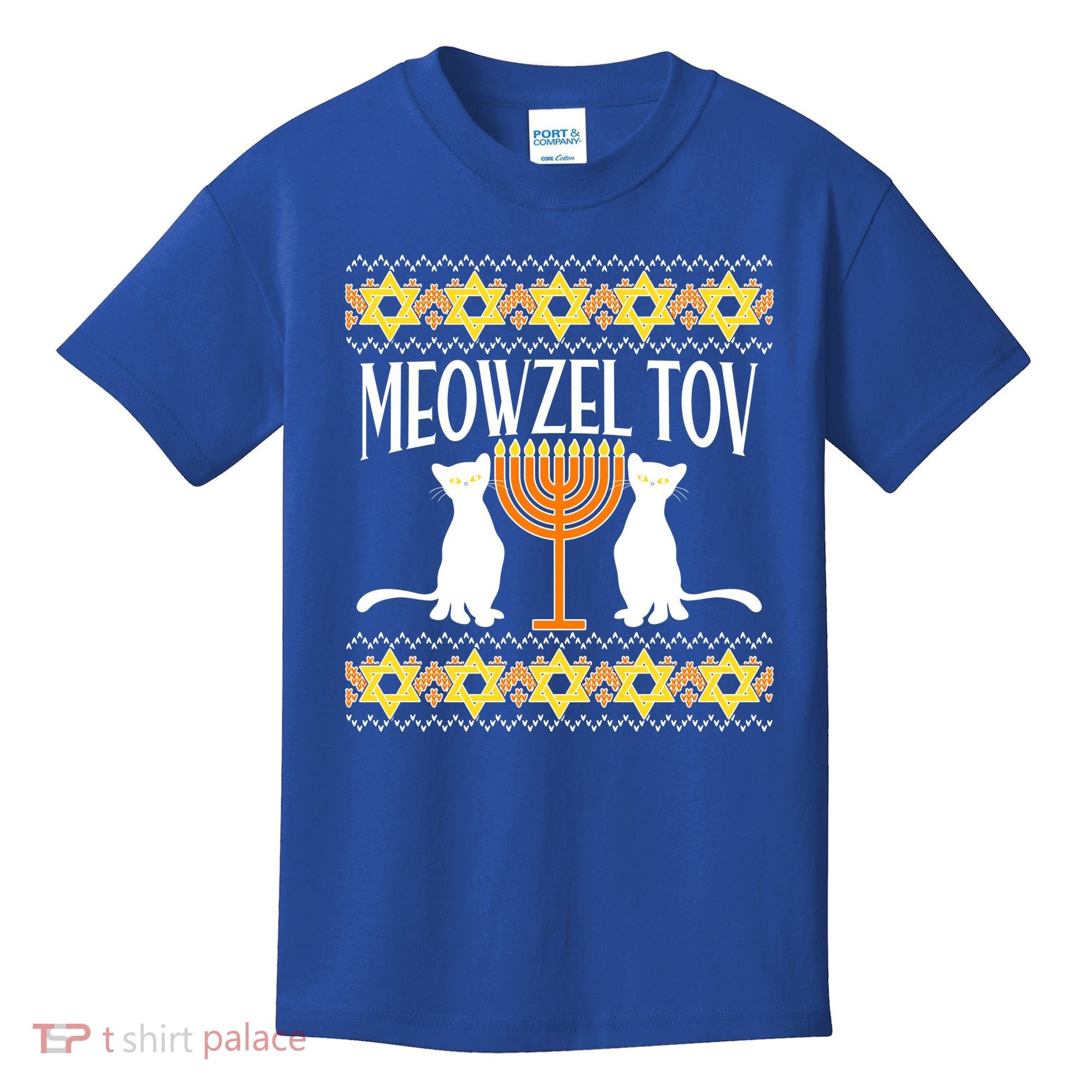 Hanukkah Meowzel Tov Ugly Sweater Kids T-Shirt