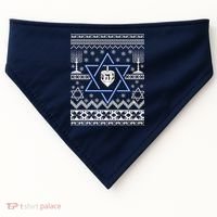 Hanukkah Ugly Christmas Sweater USA-Made Doggie Bandana thumb 0