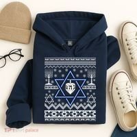 Hanukkah Ugly Christmas Sweater Hoodie thumb 4