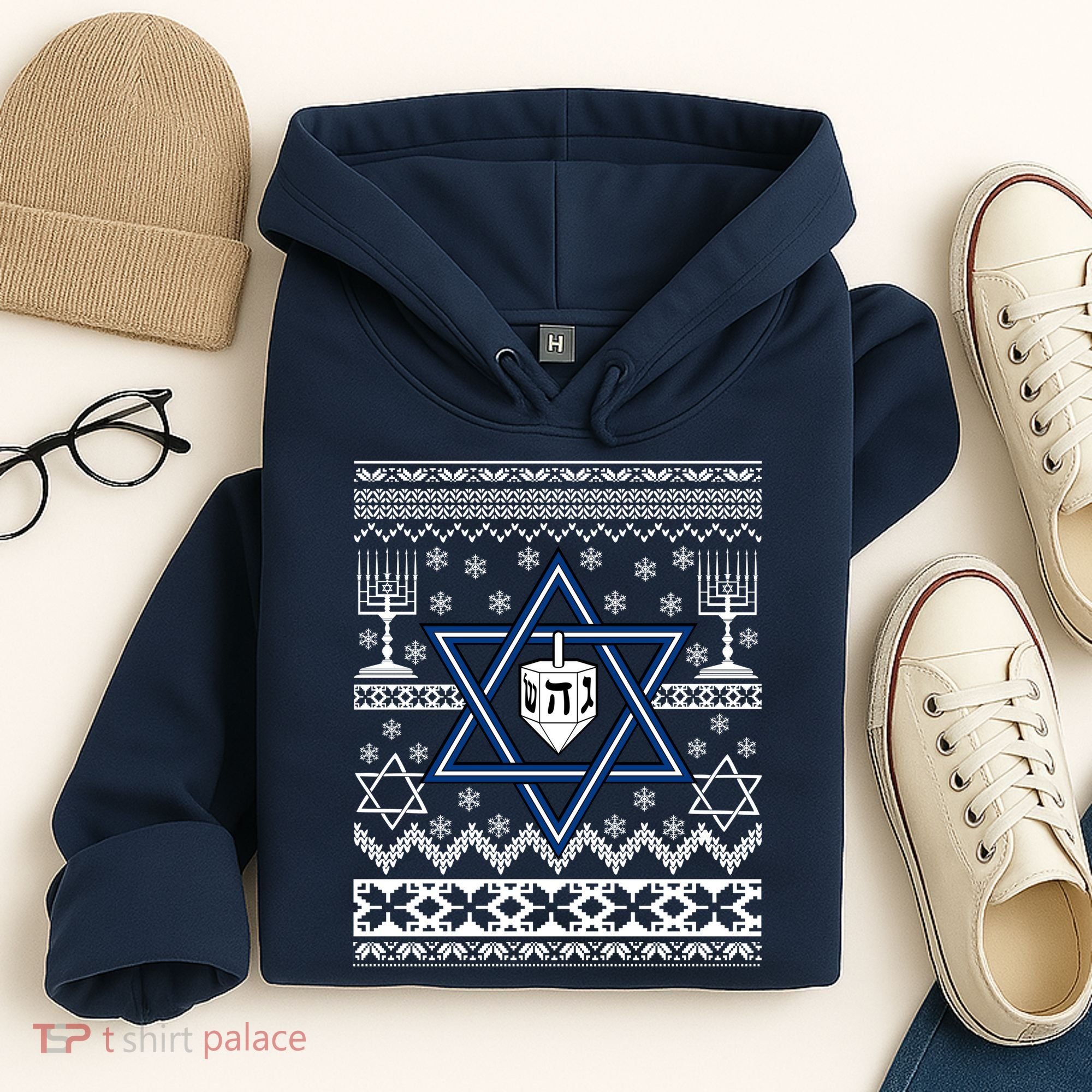 Hanukkah Ugly Christmas Sweater Hoodie