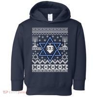 Hanukkah Ugly Christmas Sweater Toddler Hoodie thumb 0