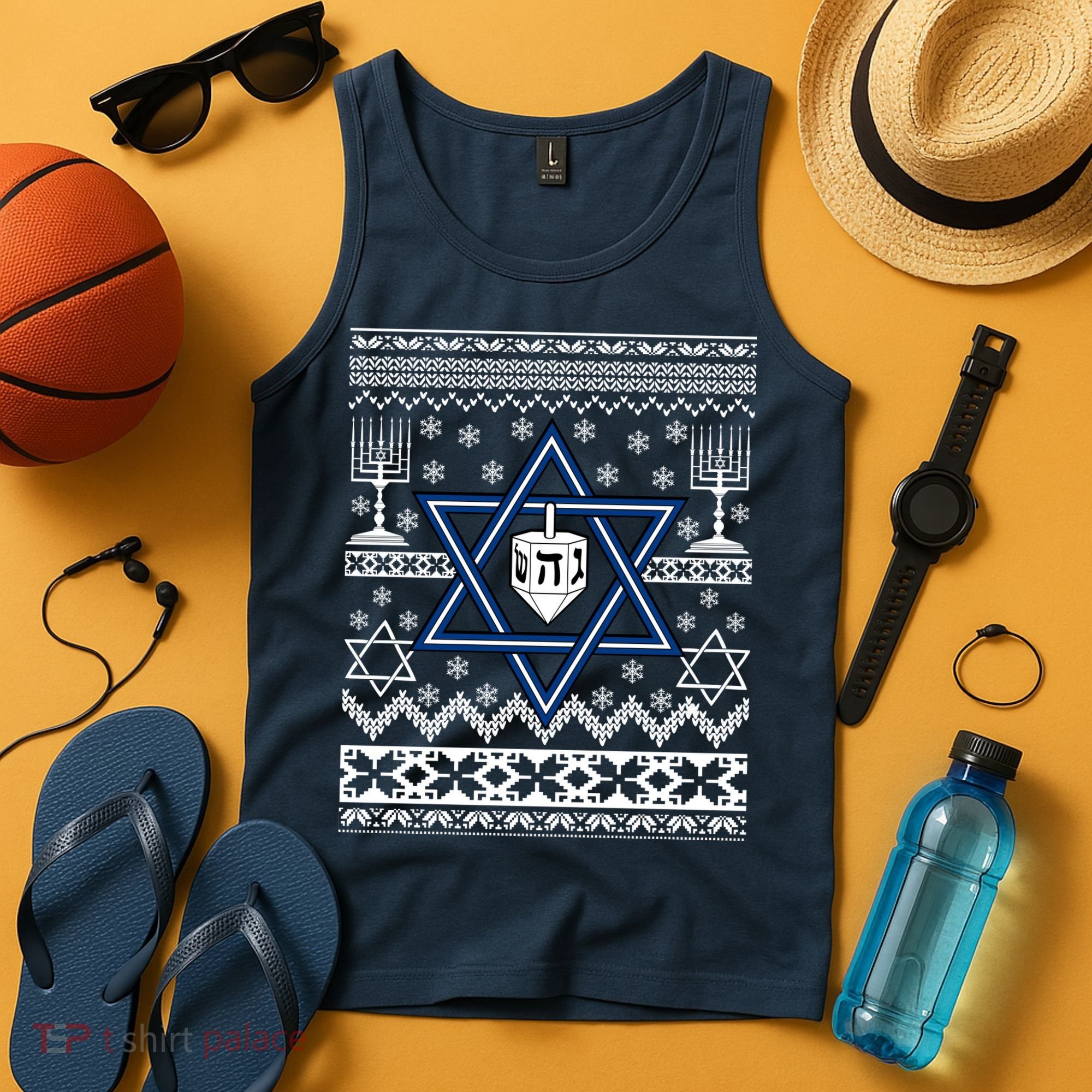 Hanukkah Ugly Christmas Sweater Tank Top