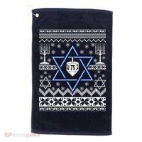 Hanukkah Ugly Christmas Sweater Golf Towel thumb 0