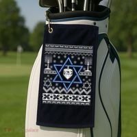 Hanukkah Ugly Christmas Sweater Golf Towel thumb 2
