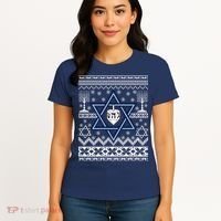 Hanukkah Ugly Christmas Sweater Women's T-Shirt thumb 4