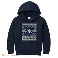 Hanukkah Ugly Christmas Sweater Kids Hoodie thumb 0