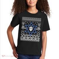 Hanukkah Ugly Christmas Sweater Kids T-Shirt thumb 2