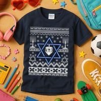 Hanukkah Ugly Christmas Sweater Kids T-Shirt thumb 3