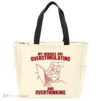 Hobbies Are Overstimulating And Overthinking Tote Bag thumb 0