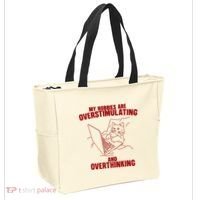 Hobbies Are Overstimulating And Overthinking Tote Bag thumb 2