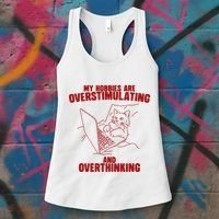 Hobbies Are Overstimulating And Overthinking Women's Tank Top thumb 3