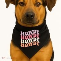 Howdy A Preppy Cowgirl Gift USA-Made Doggie Bandana thumb 1
