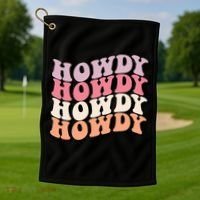 Howdy A Preppy Cowgirl Gift Golf Towel thumb 1