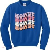 Howdy A Preppy Cowgirl Gift Kids Sweatshirt thumb 0