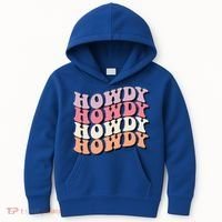 Howdy A Preppy Cowgirl Gift Kids Hoodie thumb 0